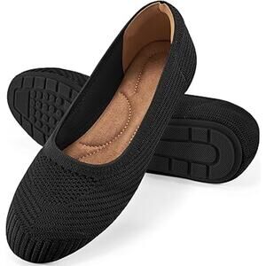 Reimferce Womens Size 8 Black Mesh Close Toe Slide On Comfort NonSlip Flat Shoes